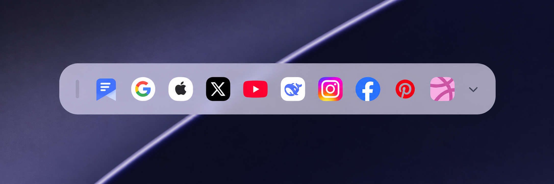 Mac 便捷坞，包含 Pocketify、站点入口与展开按钮